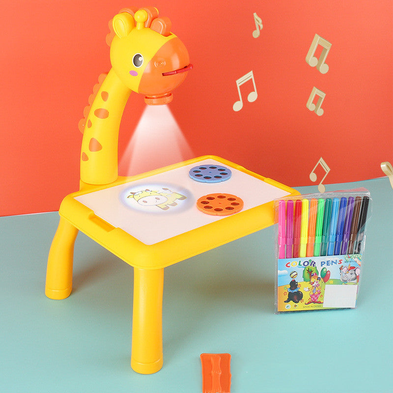 Children LED Projector Art Drawing Table Toys Painting Board Desk - Cindi Book