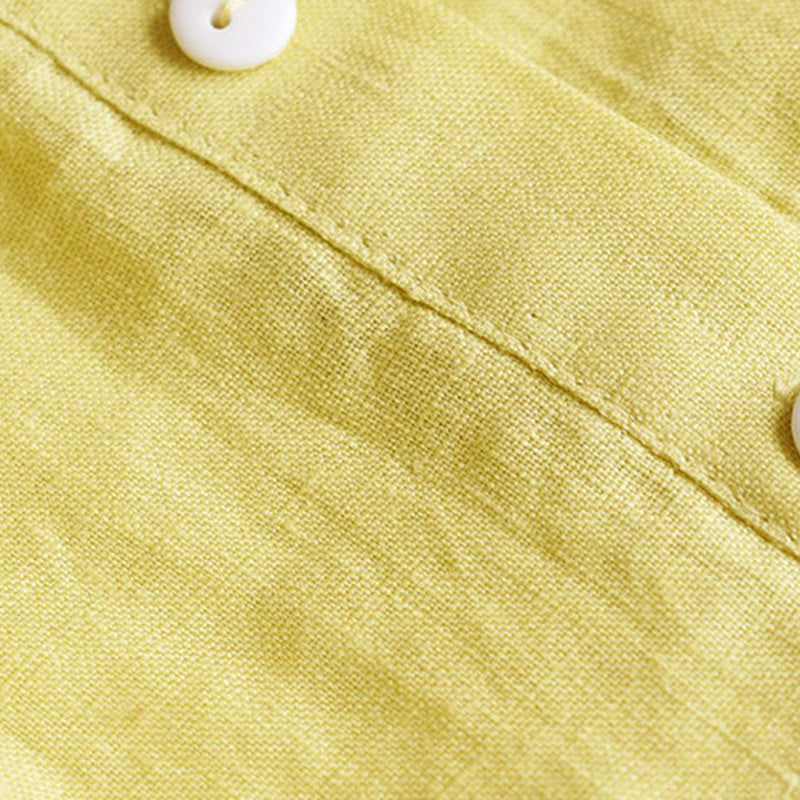 Girls' Linen Doll Collar Short Sleeve Dress - Cindi Book