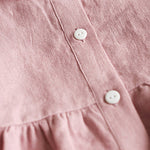 Girls' Linen Doll Collar Short Sleeve Dress - Cindi Book