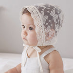 Baby Girl Fetal Cap, Children's All-Match Sunshade Hat, Lace Sun Basin Hat, Autumn Princess Fisherman Hat - Cindi Book