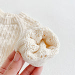 Girl Baby Knitted Hollow Waist Girdle Long Sleeves Harpy Dress Triangle - Cindi Book