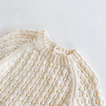 Girl Baby Knitted Hollow Waist Girdle Long Sleeves Harpy Dress Triangle - Cindi Book