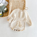 Girl Baby Knitted Hollow Waist Girdle Long Sleeves Harpy Dress Triangle - Cindi Book