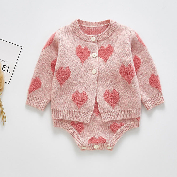 2-piece Knitted Cardigan Jacket With Straps - Cindi Book