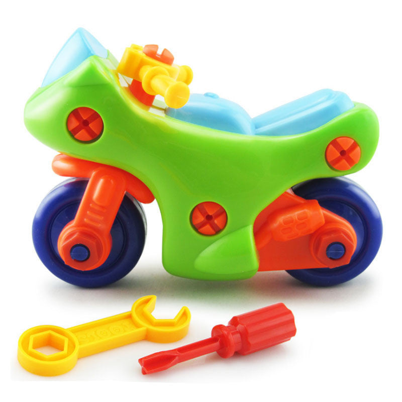Children's Toys Detachable and Assembled Motorcycle Plastic Building Block Toys - Cindi Book