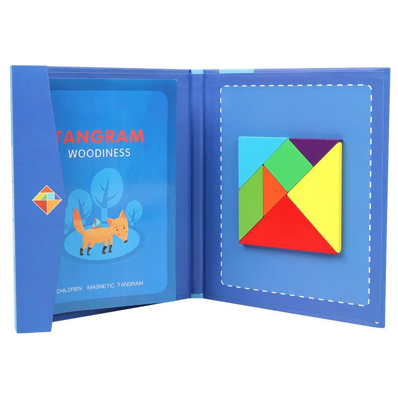 Children's Wooden Magnetic Tangram Educational Toy - Cindi Book
