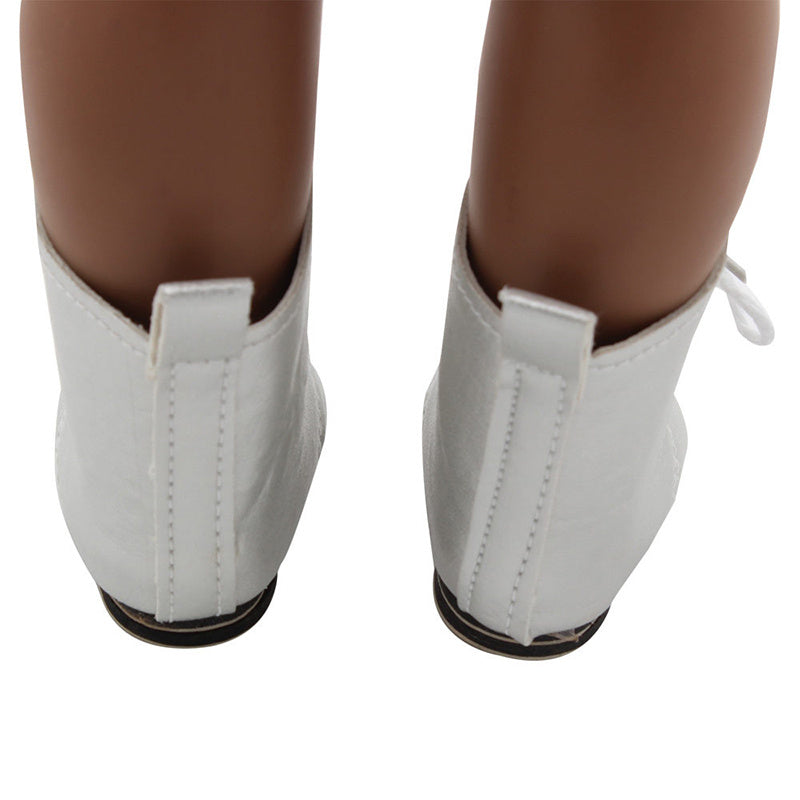 18 Inch Doll Lace-Up Boots American Doll Pu Leather Shoes