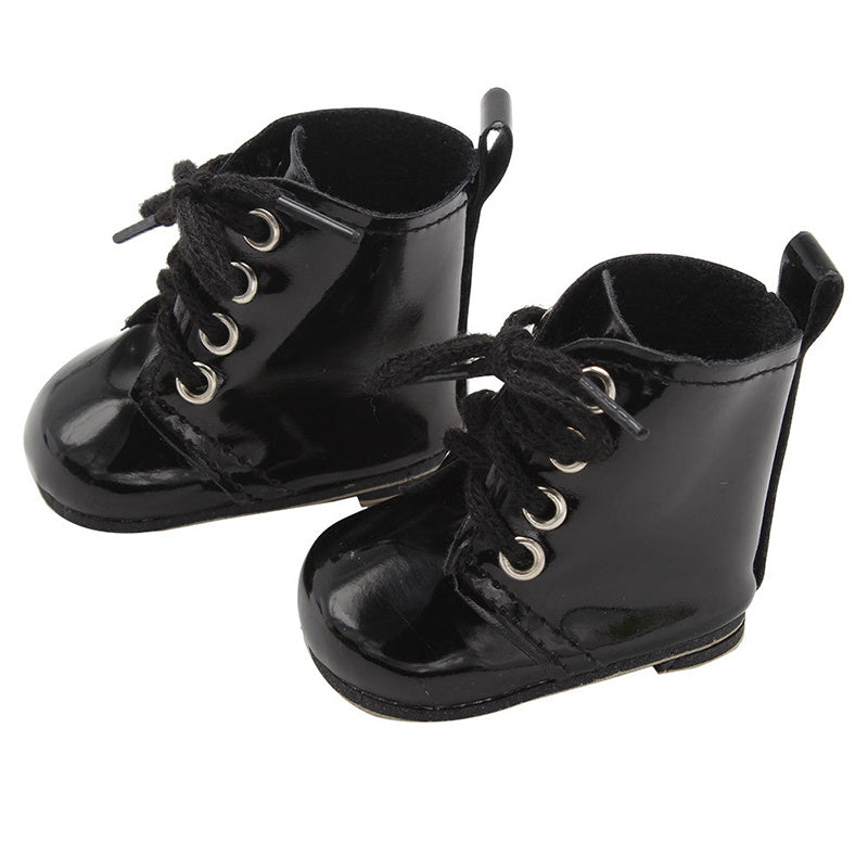 18 Inch Doll Lace-Up Boots American Doll Pu Leather Shoes