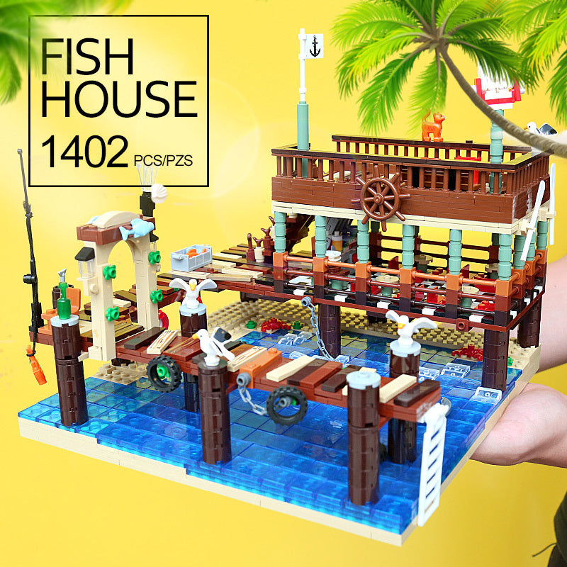 Blocks Bricks Old Fishing House Series Captain's Wharf Toys For Kids Christmas Gifts - Cindi Book