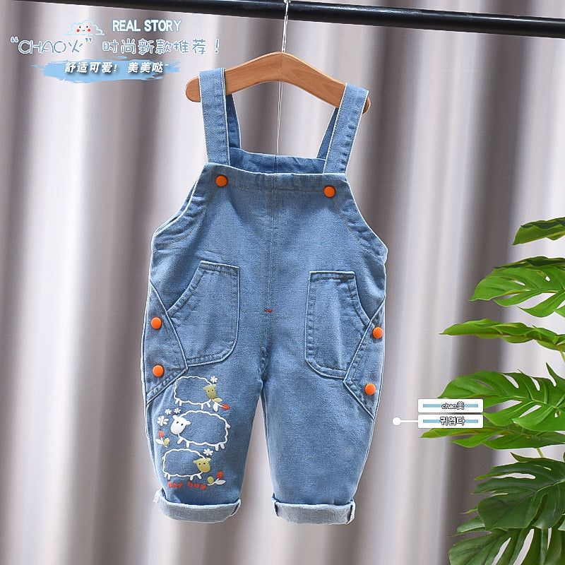 Children's Pants, Baby Children's Overalls, Jeans, Children's Clothing, Children's Pants, Boys And Girls' Cotton Trousers Cover - Cindi Book