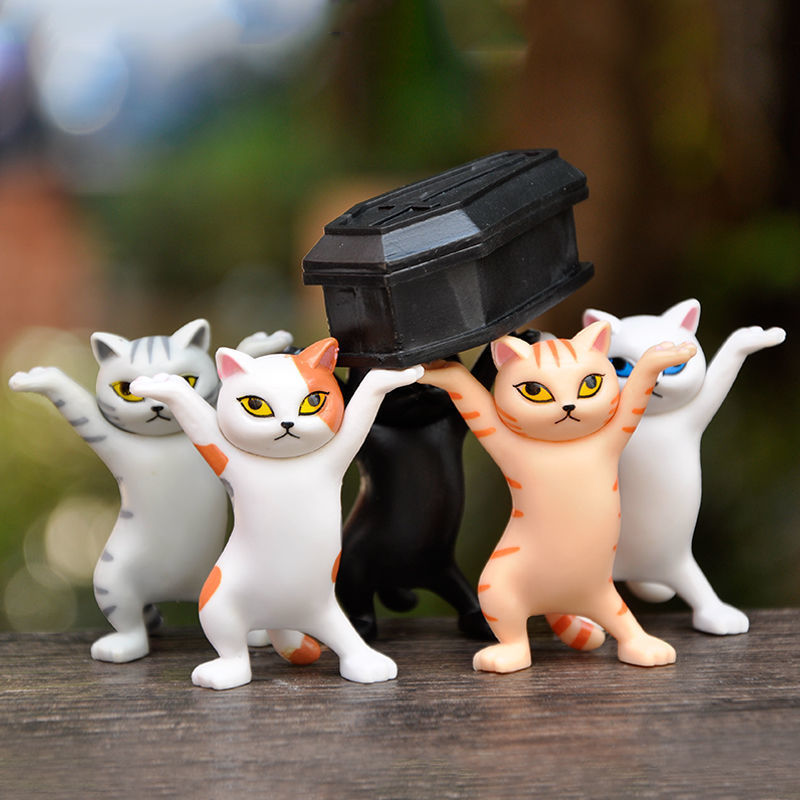 Kids Children Funny Toys Gift Cat Coffin Dance Doll Animals Figurines Handmade Blind Box Decoration Toys Gift