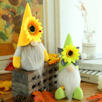 Sunflower Bumble Bee Striped Gnome Scandinavian Honey Bee Elfs Home Decorative Plush Doll Figurines Faceless Doll Ornament - Cindi Book