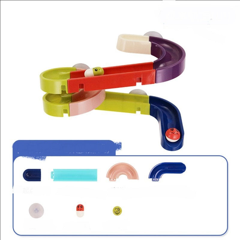 DIY Baby Bath Toys Wall Suction Cup Marble Race Run Track Bathroom Bathtub Kids Play Water Games Toy Set - Cindi Book