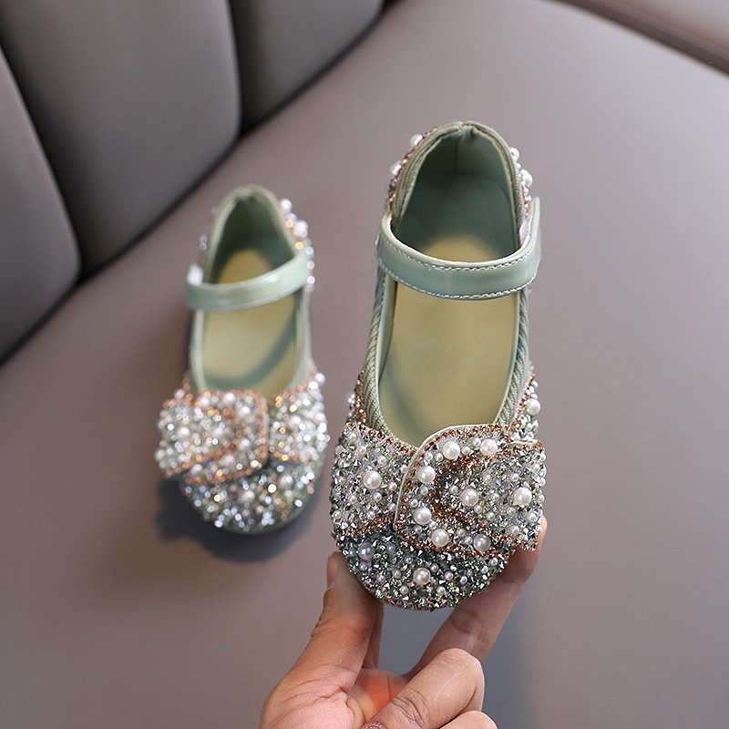 Girls' Leather Shoes Spring And Autumn Style Single Shoes Rhinestone Princess Shoes Performance Shoes - Cindi Book