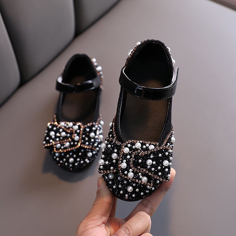 Girls' Leather Shoes Spring And Autumn Style Single Shoes Rhinestone Princess Shoes Performance Shoes - Cindi Book