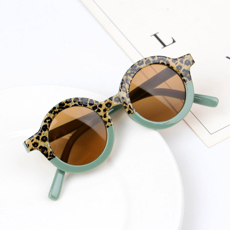 Children's Fashion Round Leopard Print Patchwork Shades - Cindi Book