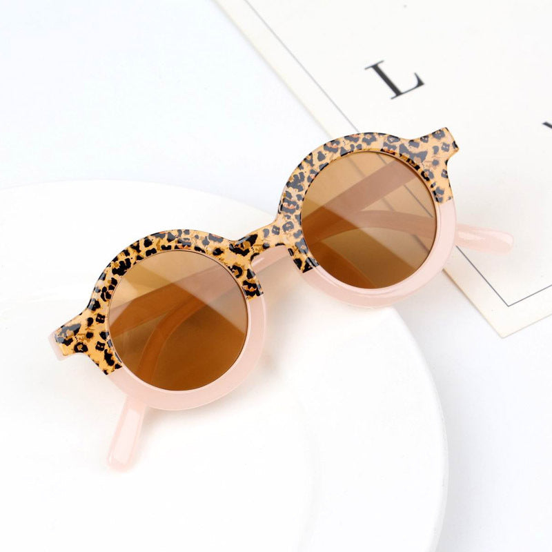 Children's Fashion Round Leopard Print Patchwork Shades - Cindi Book