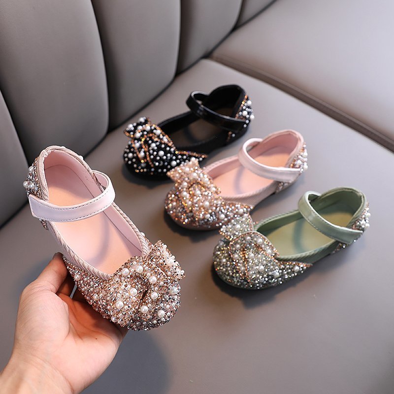 Girls' Leather Shoes Spring And Autumn Style Single Shoes Rhinestone Princess Shoes Performance Shoes - Cindi Book