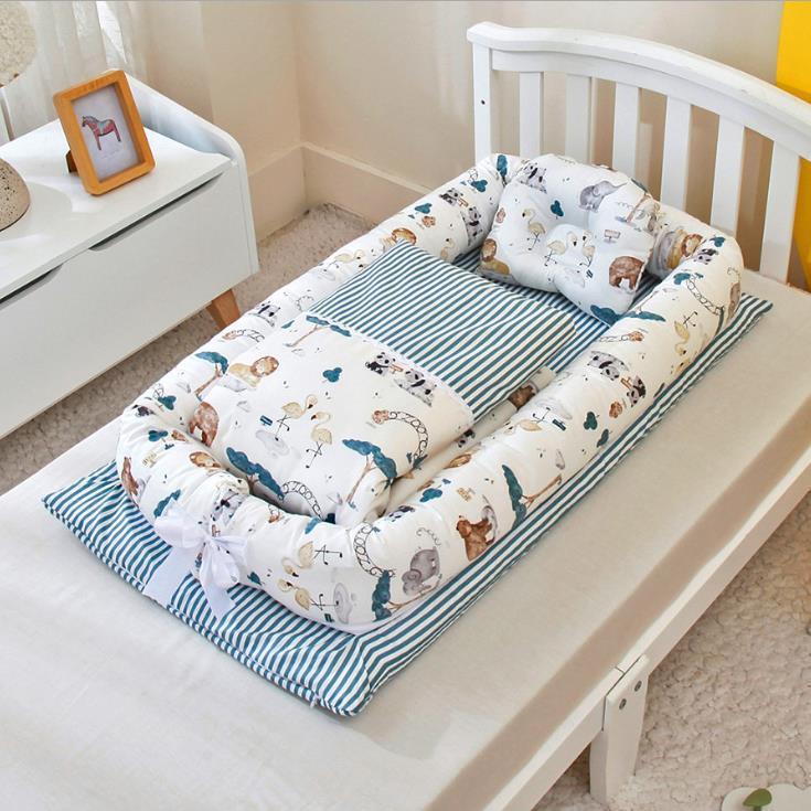 Crib Anti-pressure Newborn Foldable Portable Crib Middle Bed Baby Infant Mattress Bionic Travel Bed - Cindi Book