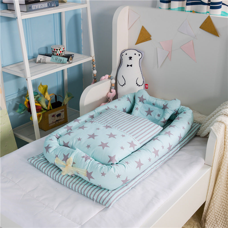 Crib Anti-pressure Newborn Foldable Portable Crib Middle Bed Baby Infant Mattress Bionic Travel Bed - Cindi Book