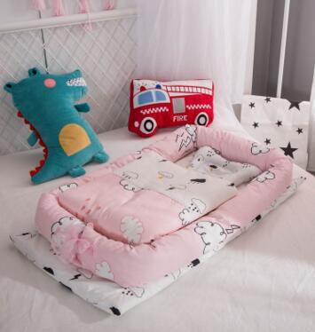 Crib Anti-pressure Newborn Foldable Portable Crib Middle Bed Baby Infant Mattress Bionic Travel Bed - Cindi Book