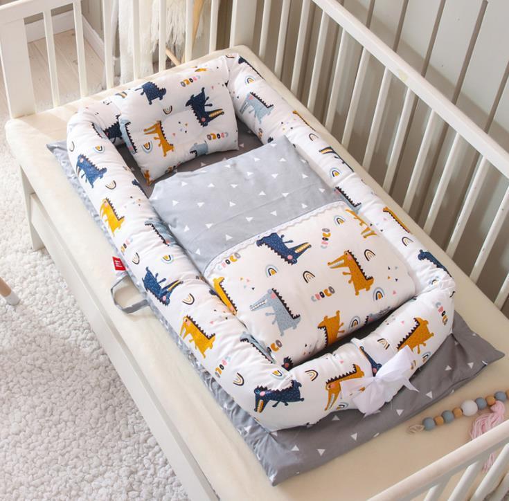 Crib Anti-pressure Newborn Foldable Portable Crib Middle Bed Baby Infant Mattress Bionic Travel Bed - Cindi Book