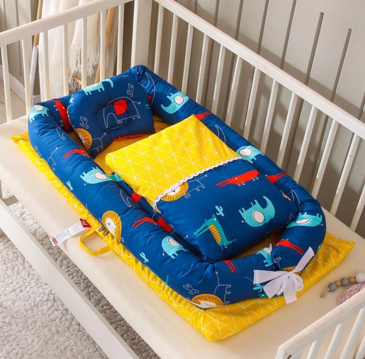 Crib Anti-pressure Newborn Foldable Portable Crib Middle Bed Baby Infant Mattress Bionic Travel Bed - Cindi Book