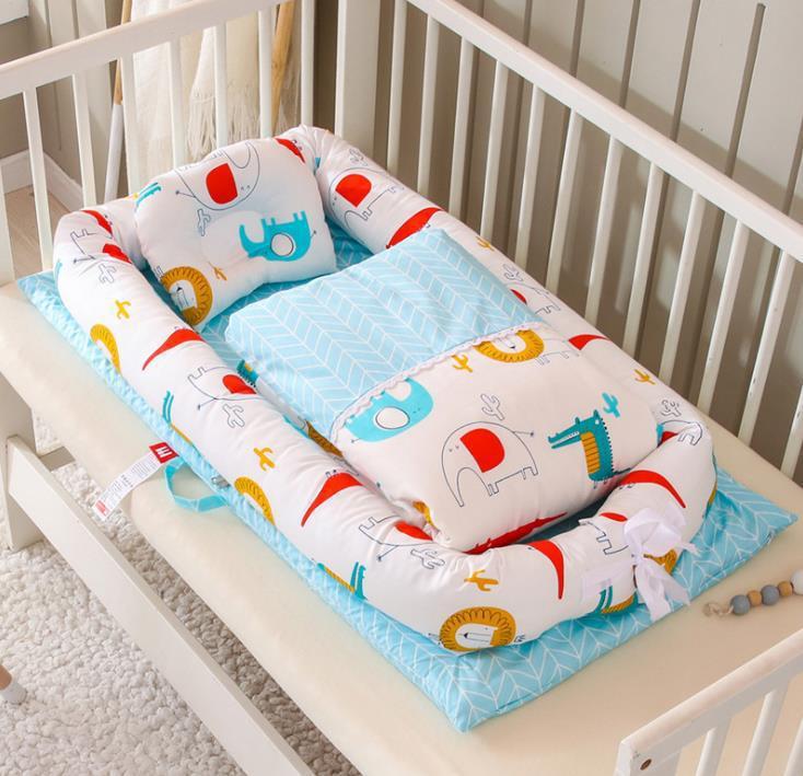 Crib Anti-pressure Newborn Foldable Portable Crib Middle Bed Baby Infant Mattress Bionic Travel Bed - Cindi Book