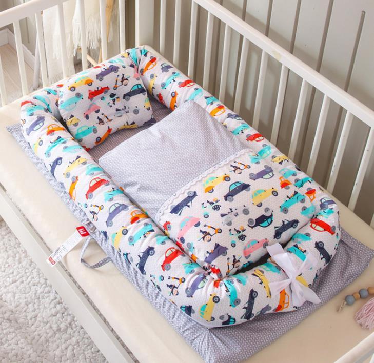 Crib Anti-pressure Newborn Foldable Portable Crib Middle Bed Baby Infant Mattress Bionic Travel Bed - Cindi Book