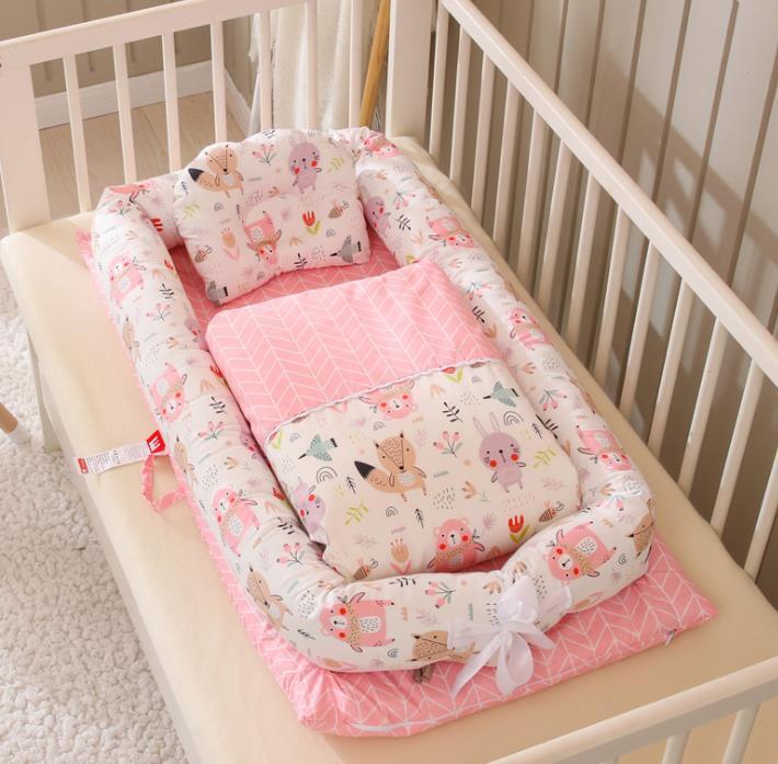 Crib Anti-pressure Newborn Foldable Portable Crib Middle Bed Baby Infant Mattress Bionic Travel Bed - Cindi Book