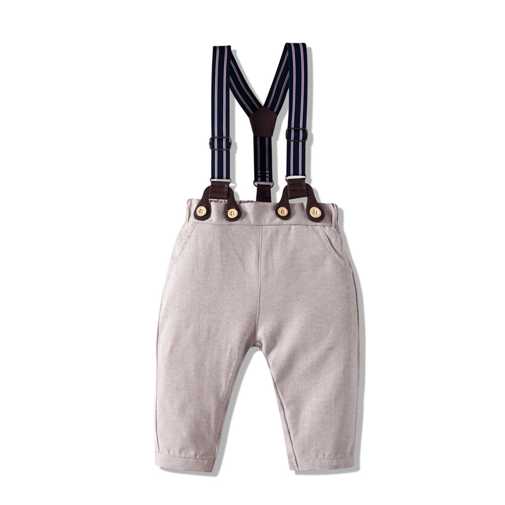 Autumn New Long Sleeve Khaki Suit Infant Clothing Boys' Gentleman Children'S Clothing - Cindi Book