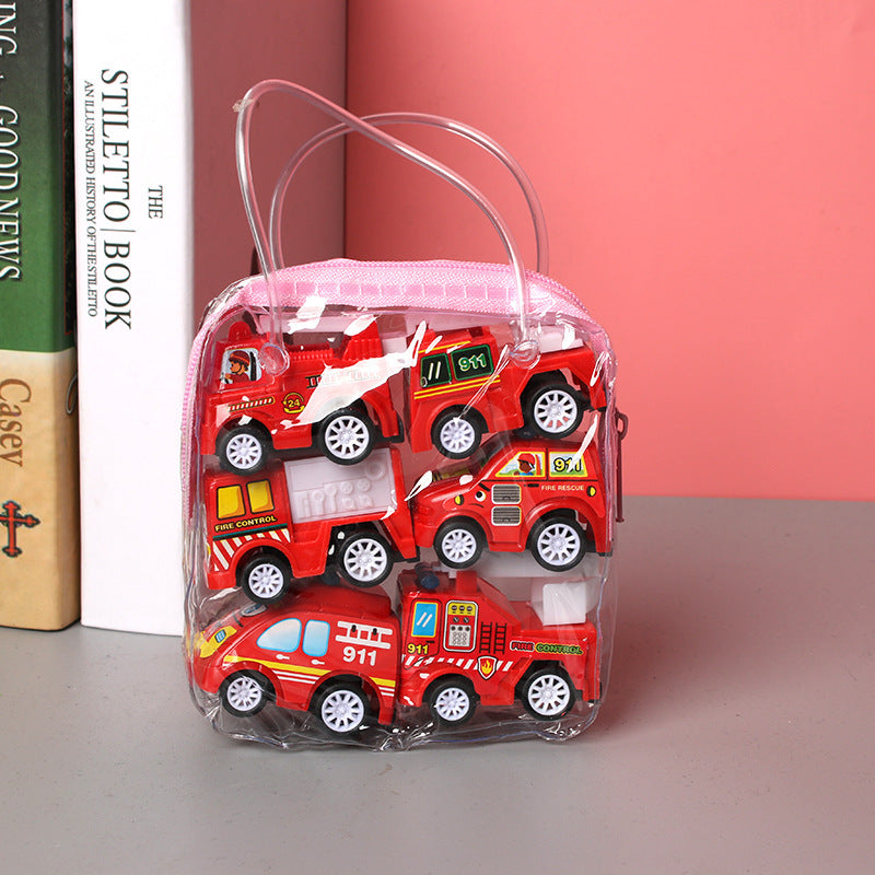 Pull Back CarInertial Car Pull Back carChildren's Fall Resistant Engineering VehicleExcavatorFire TruckTrolley Toy Stall - Cindi Book
