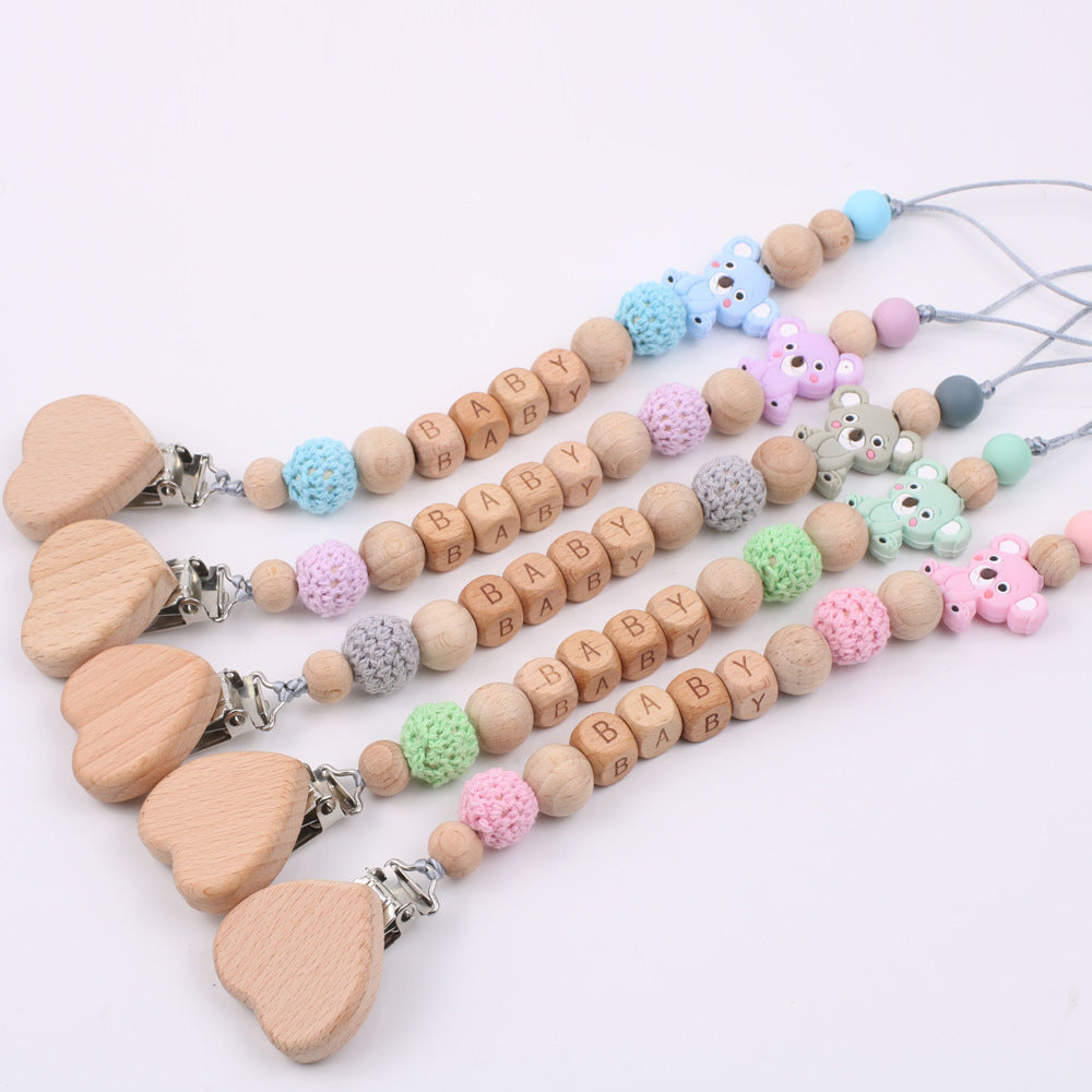 Baby products soothing beech wood mouth chain clip - Cindi Book