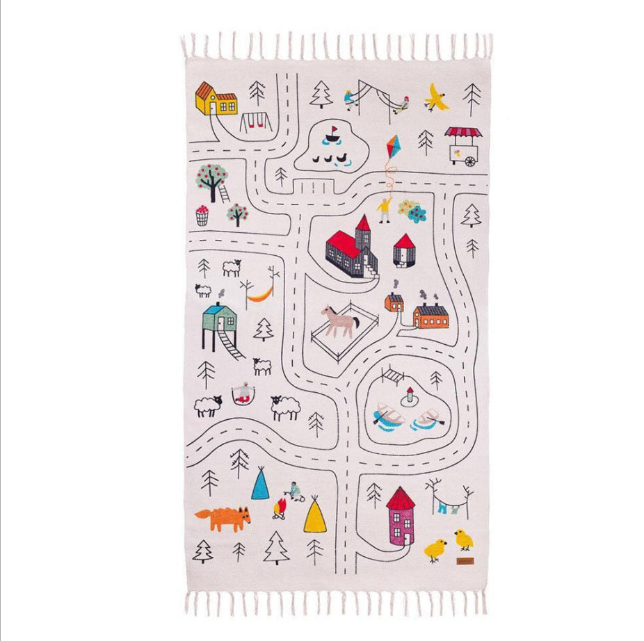 New Creative Children'S Canvas Tassel Game Mat - Cindi Book