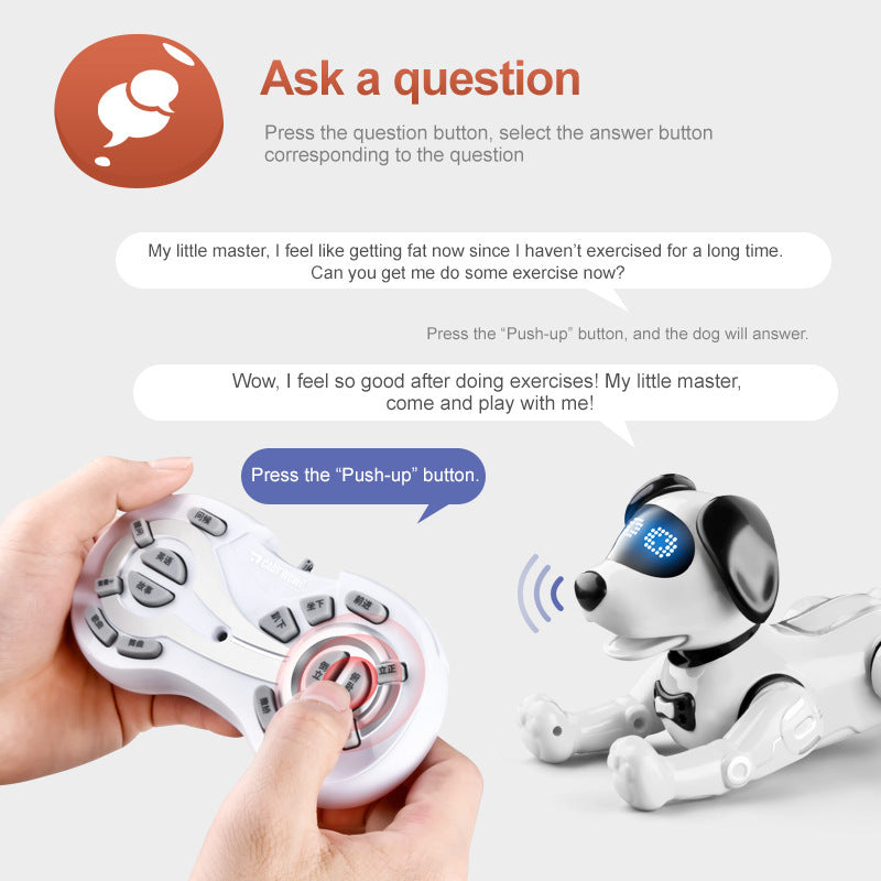 Smart Remote Control Robot Dog Children's Early Educational Toy Parent-Child Puzzle Interaction Electronic Pet Sing Dog Kid Gift - Cindi Book