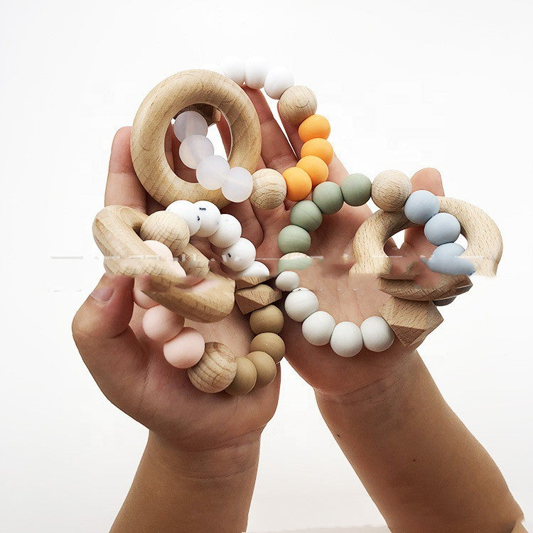 Spot Baby Teether Bracelet Food Grade Silicone Baby Soothing Molars