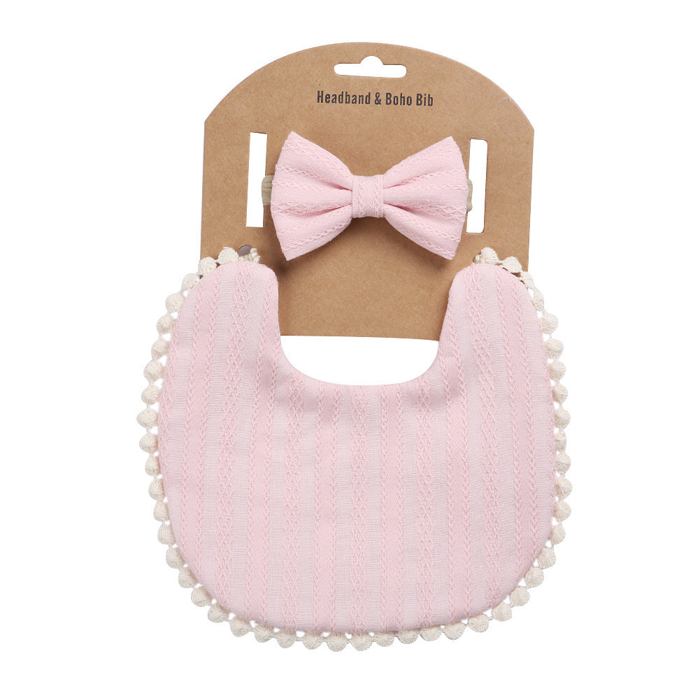Linen Cotton Solid Color Printing Children Double-Sided Bib Bib Baby Saliva Pocket - Cindi Book