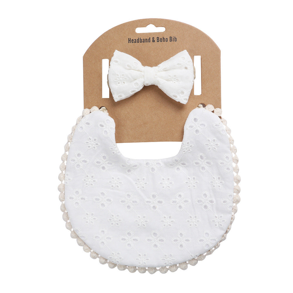 Linen Cotton Solid Color Printing Children Double-Sided Bib Bib Baby Saliva Pocket - Cindi Book
