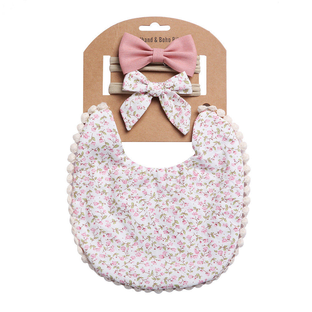 Linen Cotton Solid Color Printing Children Double-Sided Bib Bib Baby Saliva Pocket - Cindi Book