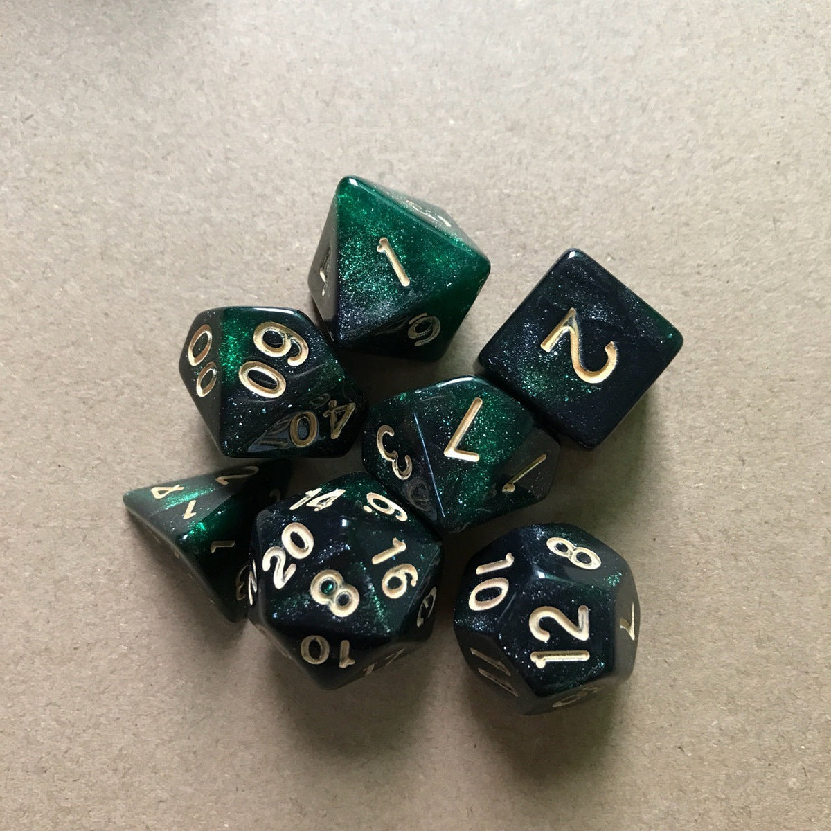 Starry Sky Two-color Multi-faced Dice Set, A Set Of Seven Digital Game Dice - Cindi Book