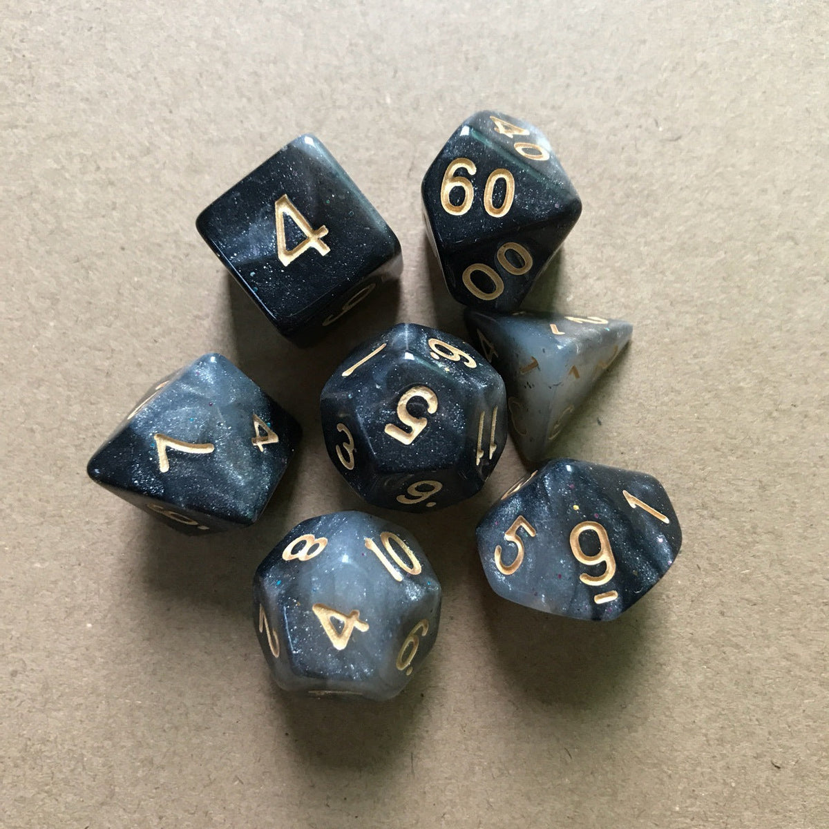 Starry Sky Two-color Multi-faced Dice Set, A Set Of Seven Digital Game Dice - Cindi Book