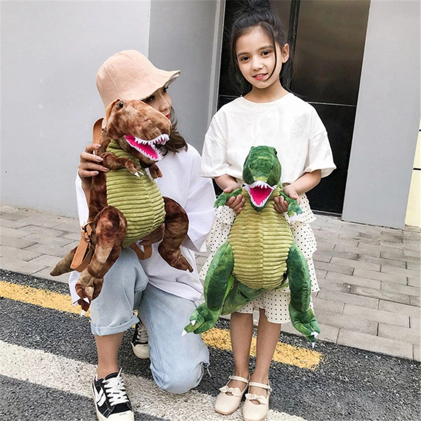 Creative 3D Dinosaur Backpack for Children Cartoon Animal Plush Dinosaurs Bag Cute Funny Parent-child Bags for Girl Boys - Cindi Book