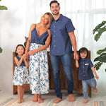 Family Matching Family Denim Sling Skirt Baby Girl Mom Dad Boy Boy Shirt Parent-Child - Cindi Book