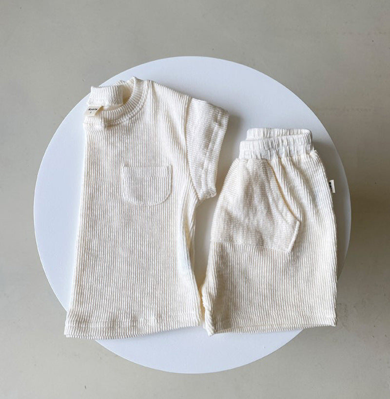 Children's Clothing T-Shirt Summer Baby Outfit Solid Color Triangle Bag Fart Baby Romper-Loose Short Sleeve Casual Children's Pants