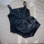 Baby Korean Summer Camisole Triangle Shorts Men And Women Baby Two-Piece Suit Ins - Cindi Book