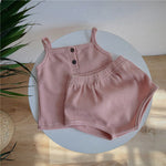 Baby Korean Summer Camisole Triangle Shorts Men And Women Baby Two-Piece Suit Ins - Cindi Book
