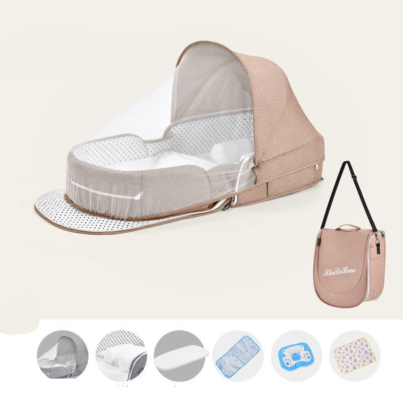 Baby Crib Multifunctional Folding Newborn Nest Toddler Bed Portable Sun Protection Mosquito Net Infant Camping Bed Travel Cot - Cindi Book