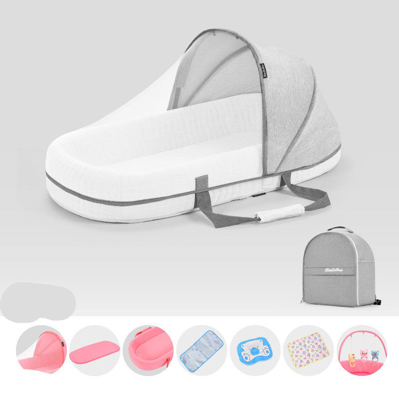 Baby Crib Multifunctional Folding Newborn Nest Toddler Bed Portable Sun Protection Mosquito Net Infant Camping Bed Travel Cot - Cindi Book