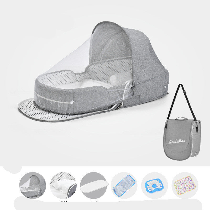 Baby Crib Multifunctional Folding Newborn Nest Toddler Bed Portable Sun Protection Mosquito Net Infant Camping Bed Travel Cot - Cindi Book