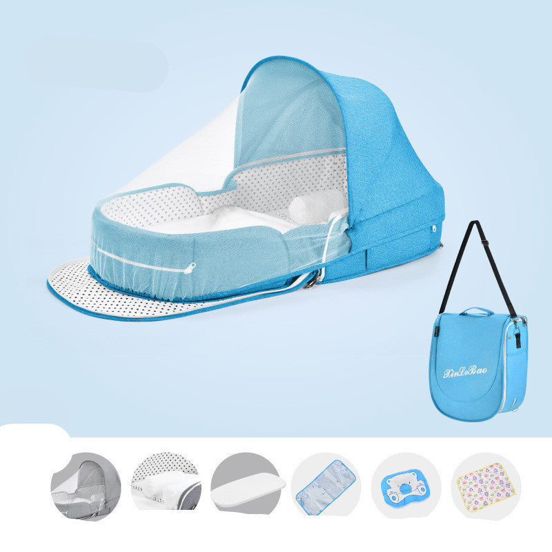 Baby Crib Multifunctional Folding Newborn Nest Toddler Bed Portable Sun Protection Mosquito Net Infant Camping Bed Travel Cot - Cindi Book